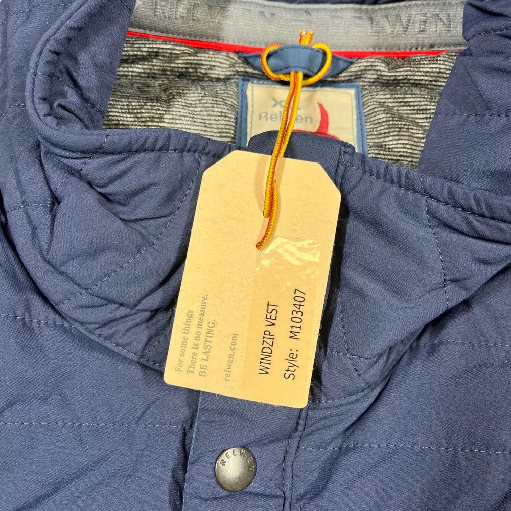Relwen Windzip Vest Quilted Puffer Navy Blue Full Zip Snap Mens XL NEW M103407 - Picture 4 of 11